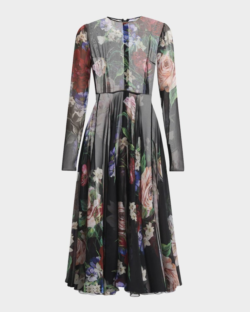 Bouquet Fantichi Sheer Chiffon Midi Dress
